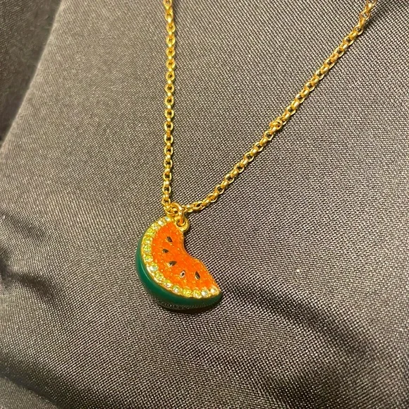Juicy Couture Gold-Tone Watermelon Charm Necklace 🍉 - Picture 2 of 8